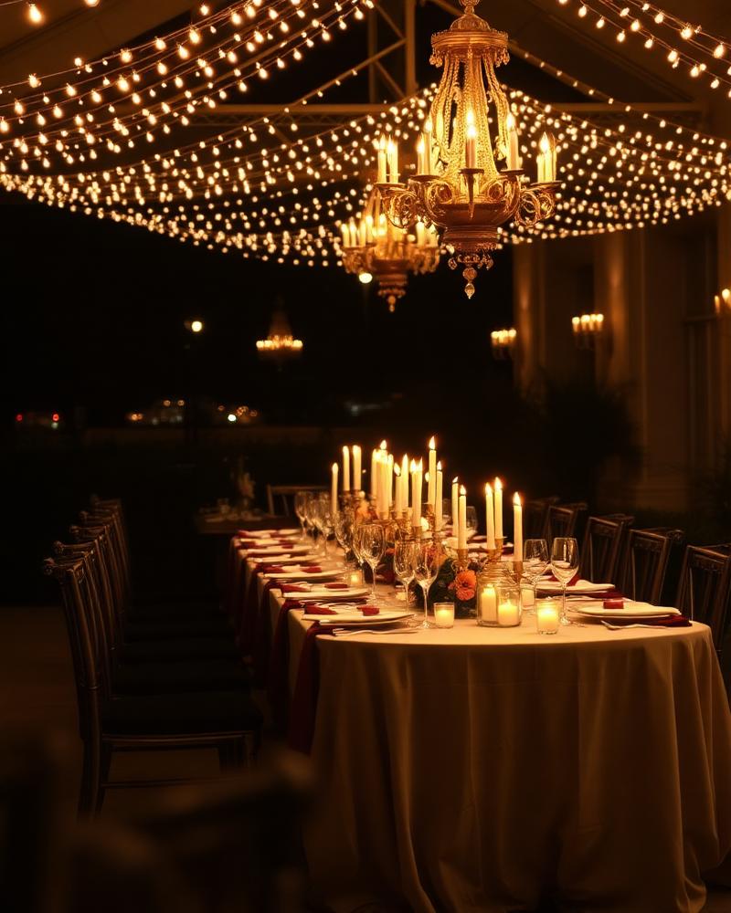 Anniversaries marquee, table and chair hire setup